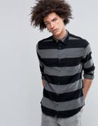 Cheap Monday Bolt Shirt Block Stripe Flannel Black - Black