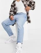Pull & Bear Relaxed Jeans In Light Blue-blues
