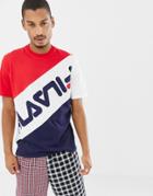 Fila Black Line Rowan Block Logo T-shirt In Navy