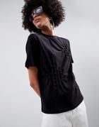 Asos White T-shirt With Origami Pleats-gray