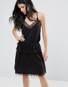 Minimum Lace Trim Cami Dress - Black