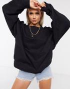 Asos Design Super Oversized Cocoon Sweatshirt With Panel Detail In Black