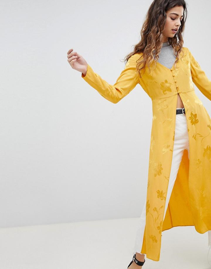 Miss Selfridge Jacquard Jacket - Yellow