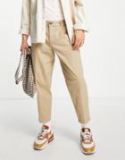 Jack & Jones Intelligence Wide Crop Chino In Beige-neutral