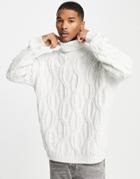 Asos Design Fluffy Cable Knit Sweater In Off White-neutral