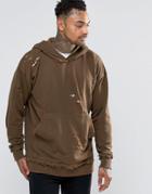 Other Uk Oversized Distressed Hoodie - Brown