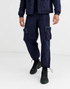 Asos Design Two-piece Cargo Tech Pants With 3d Pockets In Navy