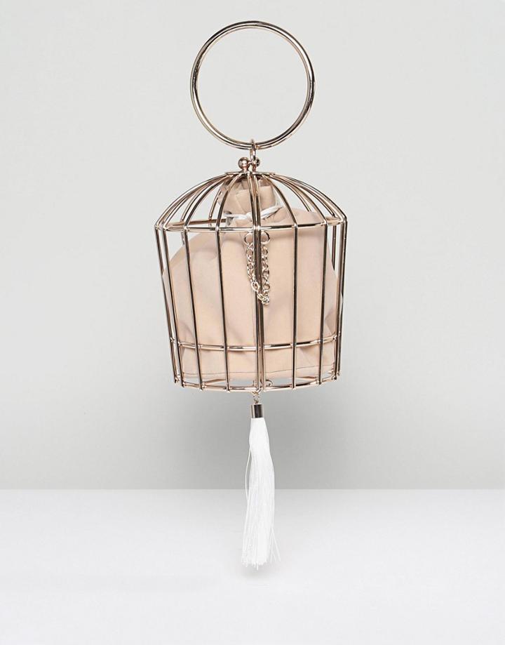 Asos Birdcage Clutch Bag - Gold