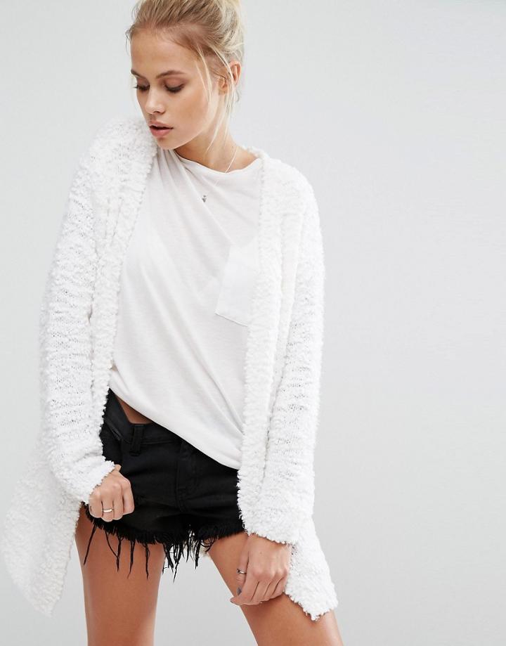 Only Pop Feather Cardigan - Cream