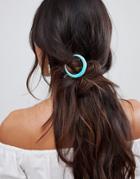 Orelia Turqouise Cresent Hair Clip - Blue
