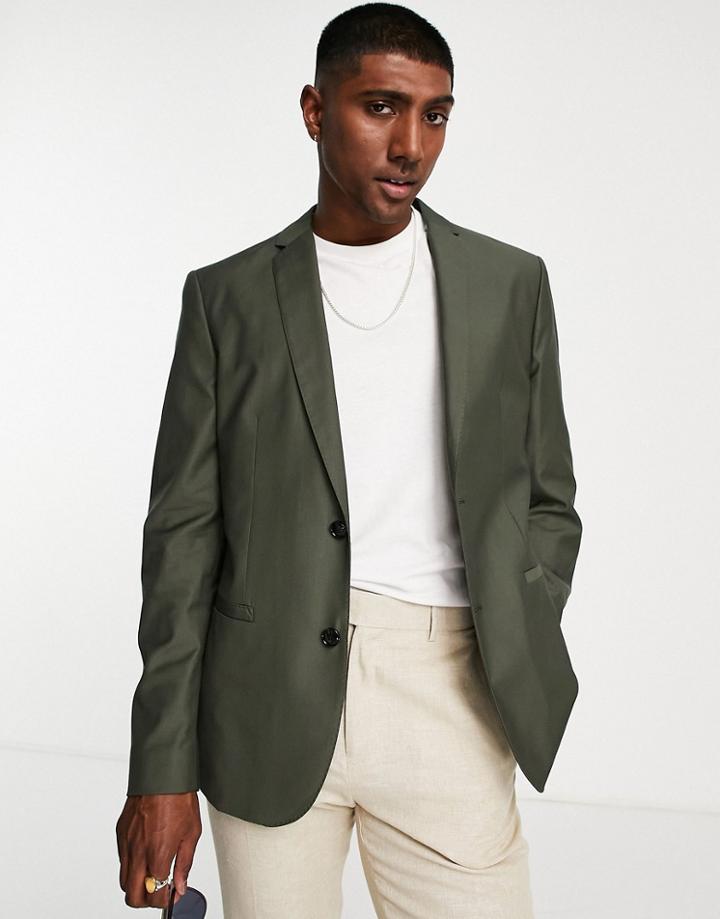 Harry Brown Loose Fit Bamboo Suit Jacket-green
