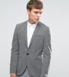 Noak Skinny Blazer In Texture - Gray