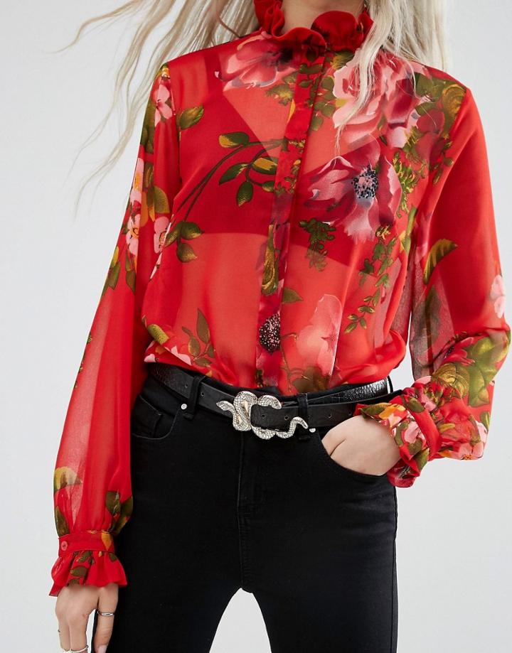 Asos Snake Buckle Waist And Hip Belt - Black