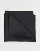 Asos Design Satin Black Pocket Square In Black
