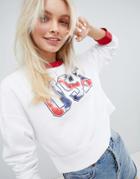 Hollister Usa Logo Relaxed Sweatshirt - White