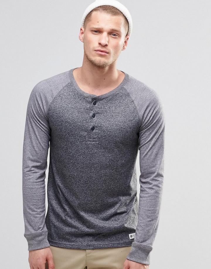 Element Stanley Long Sleeve Grandad Top Charcoal Heather - Gray
