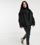 In The Style Plus X Megan Mckenna Fringe Jacket In Black