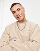 Champion Small Logo Sweatshirt In Beige-neutral