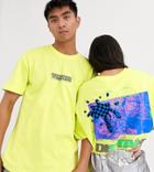 Crooked Tongues Unisex Oversized T-shirt In Neon