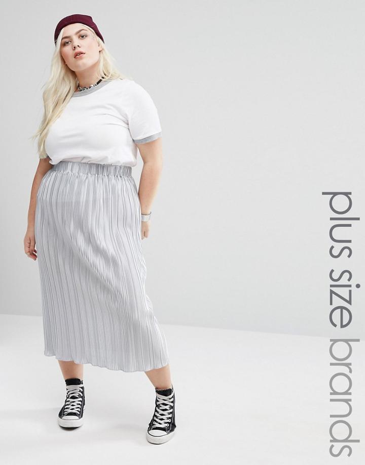 Alice & You Plisse Midi Skirt - Silver
