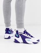 Nike Zoom 2k Sneakers In White And Blue Ao0269-104