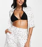 Esmee Exclusive Beach Shorts In Polka Dot White - Part Of A Set-multi
