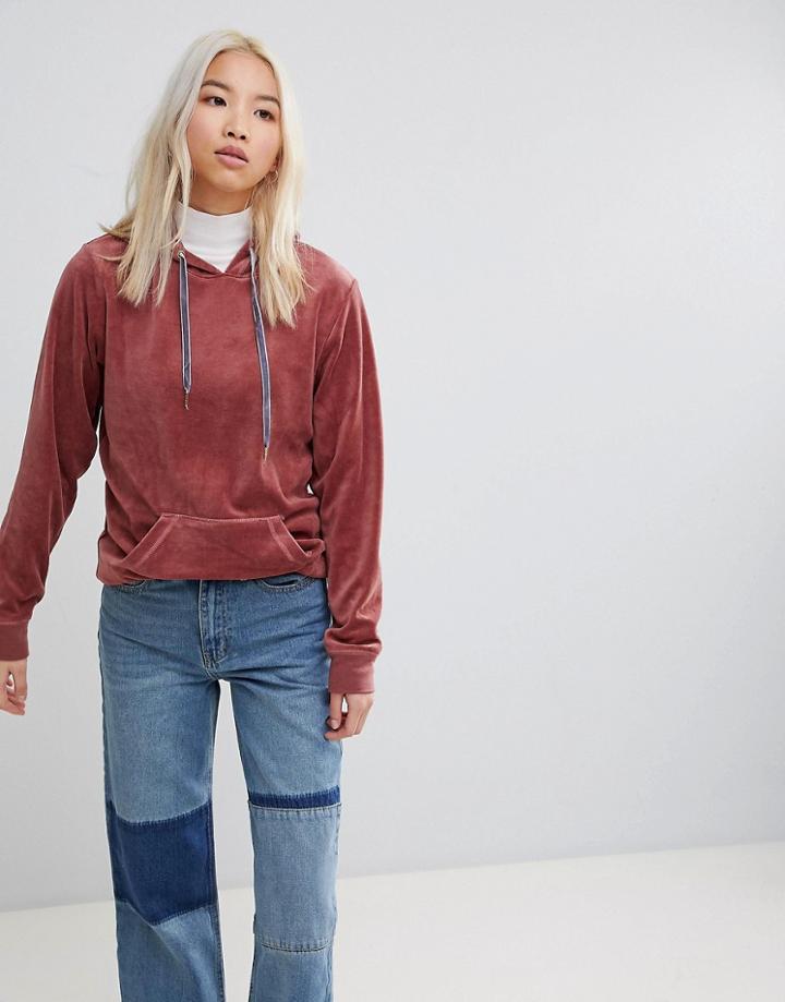 B.young Velvet Hoodie - Pink