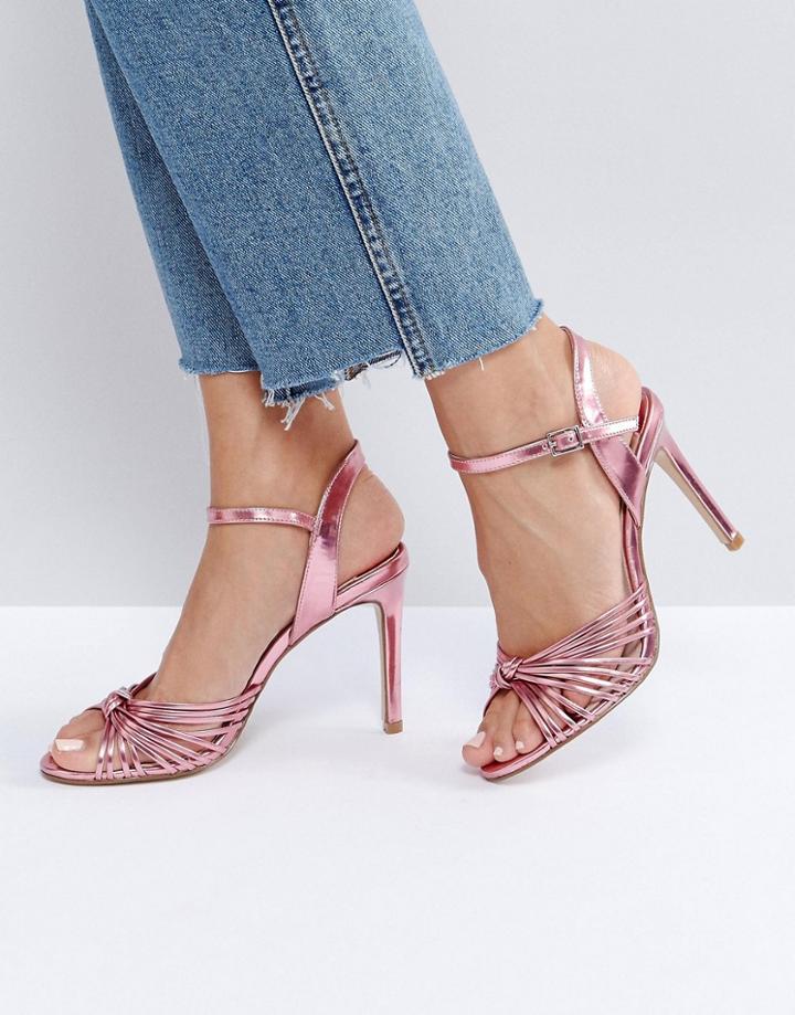 Faith Metallic Knot Sandals - Pink
