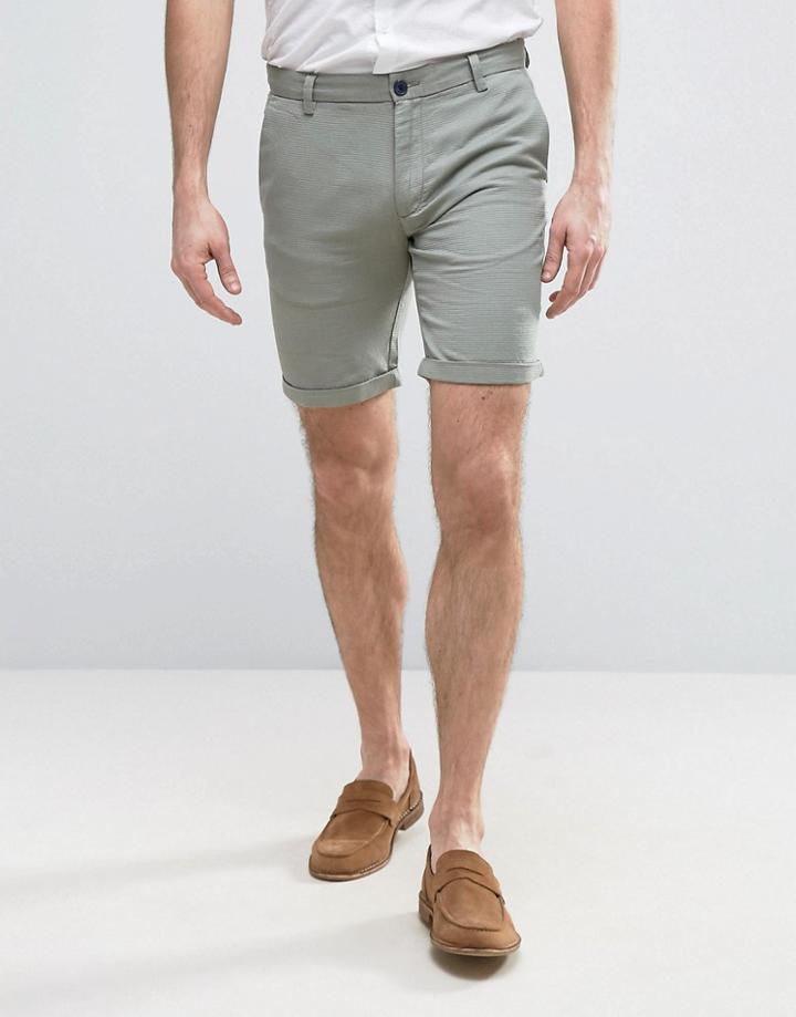 Selected Homme Ribbed Short - Green