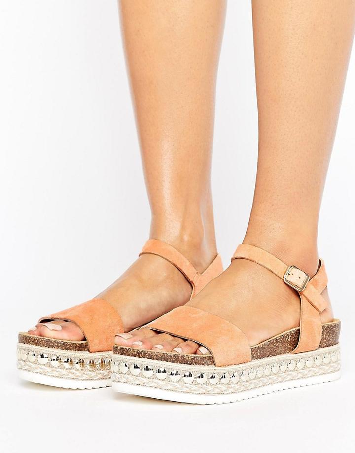 Faith Joss Espadrille Flatform Sandals - Orange