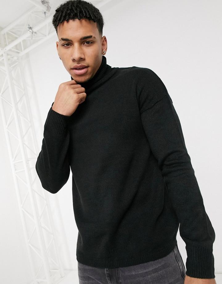Another Influence Roll Neck Sweater In Black