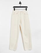 Bershka Oversized Baggy Jeans In Ecru-neutral