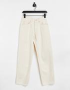 Bershka Oversized Baggy Jeans In Ecru-neutral