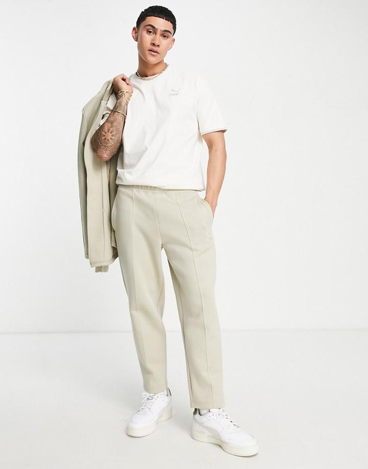 Puma Tailoring Straight Leg Pants In Beige - Exclusive To Asos-green