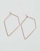 Asos Open Misshaped Triangle Hoop Earrings - Copper