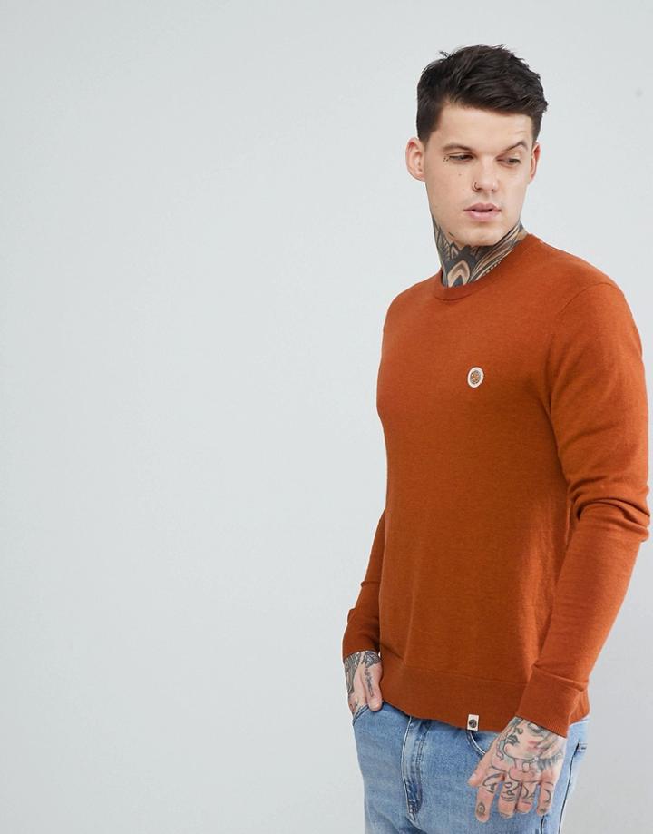 Pretty Green Hinchcliffe Crew Neck Sweater In Orange - Orange
