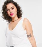 Asos Design Curve Ultimate Organic Cotton Scoop Neck Tank In White