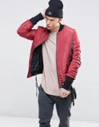 Sixth June Bomber Jacket With Detachable Straps - Burgundy