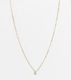 Designb London Curve Necklace With Crystal Pendant In Gold Plate