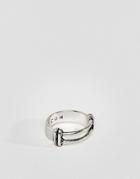 Icon Brand Tuned Band Ring In Antique Silver - Silver