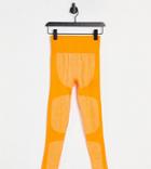 Love & Other Things Petite Gym Seamless Contrast Leggings In Tangerine-orange