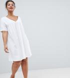 Asos Design Curve Ultimate Cotton Smock Dress - Multi