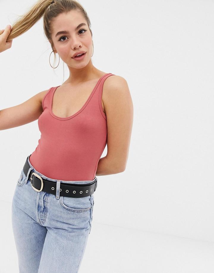 Asos Design Tank Body In Pink