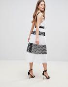 Asos Premium Lace Pinny Midi Dress-multi