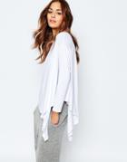Stitch & Pieces Oversized Lounge Top - White