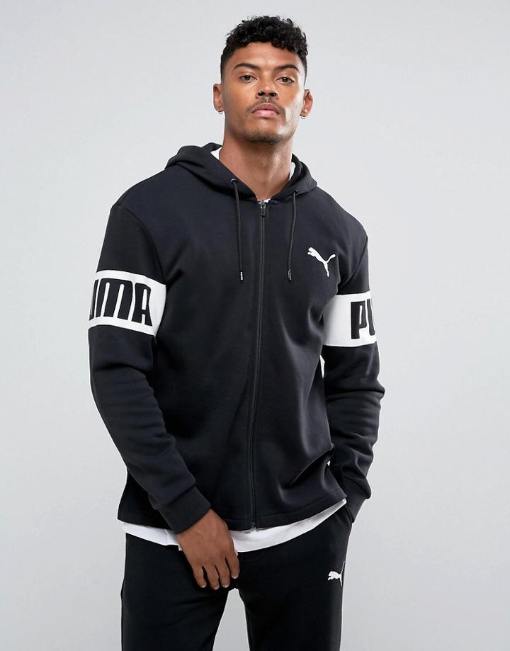 Puma Rebel Full-zip Pullover In Black 59245501 - Black
