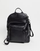 Smith & Canova Leather Backpack-black
