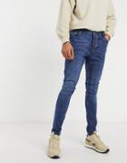 Brave Soul Ultimate Skinny Jeans In Dark Blue-blues