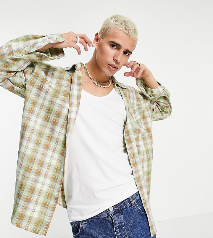 Reclaimed Vintage Inspired Check Shirt With Logo Embroidery-multi