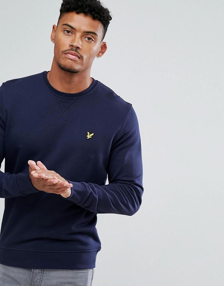 Lyle & Scott Crew Neck Sweatshirt Eagle Logo In Navy - Navy